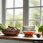 Home 20 식재료 활용의 미학 요리사의 비밀 공개 - A beautifully styled Scandinavian kitchen scene featuring a rustic wooden table with an assortment o...