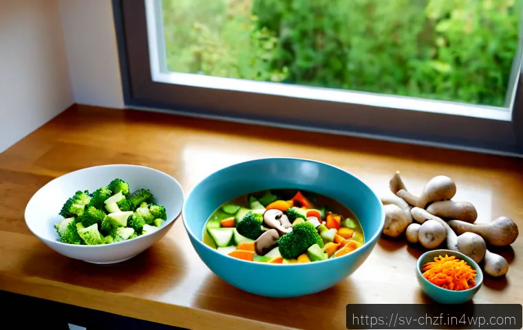 Home 17 식재료를 활용한 저칼로리 요리법 - Photorealistic Scandinavian low-calorie cooking scene, a bright Swedish home kitchen with a wooden w...